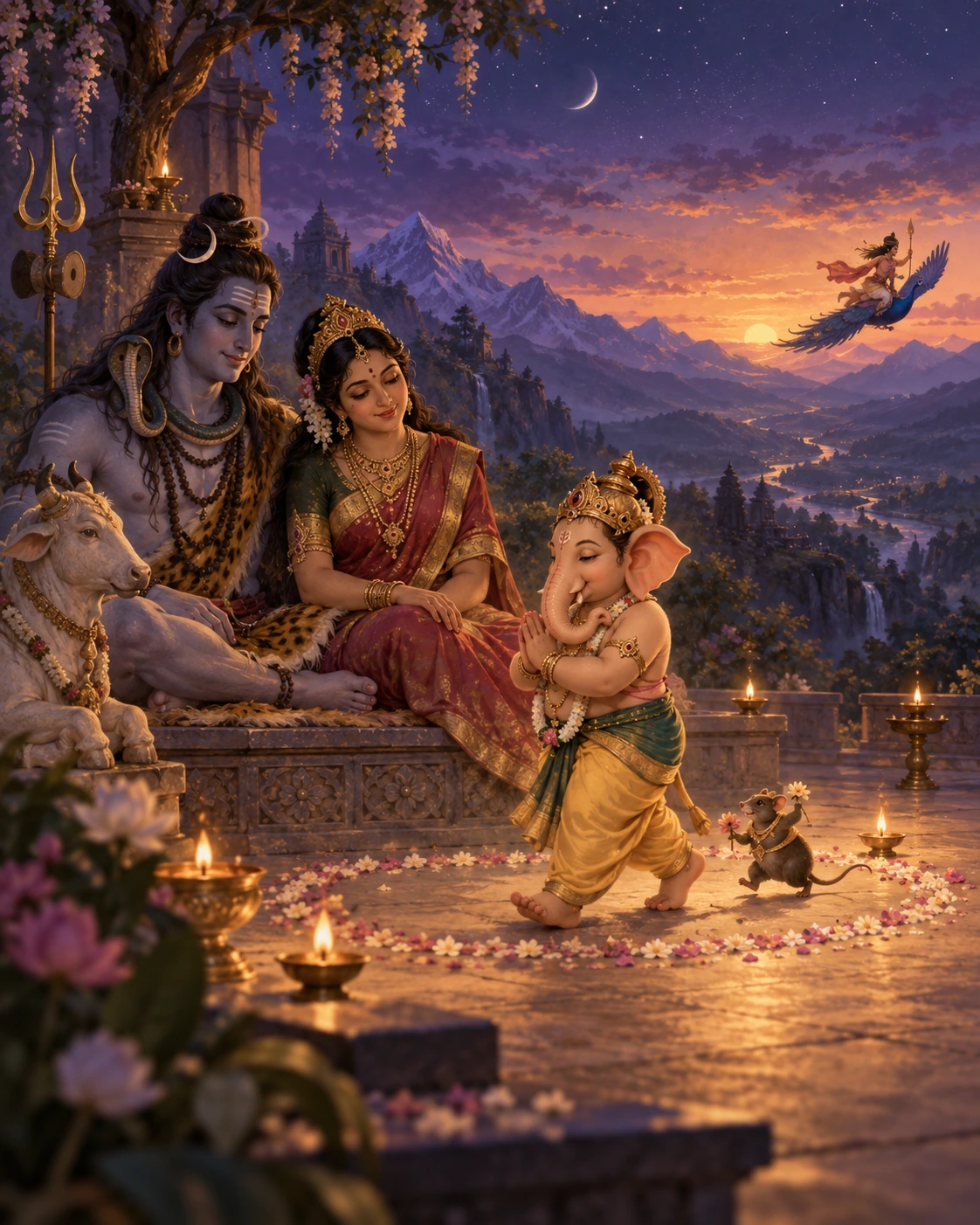 Gaṇeśa Goes Around the World की चित्रकला