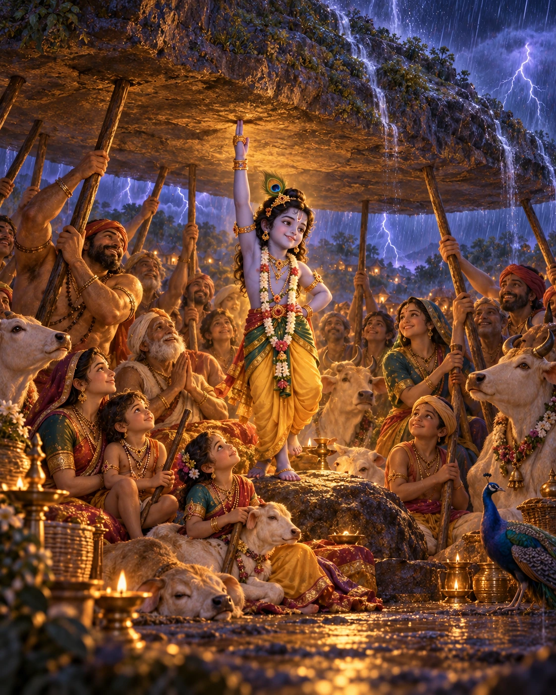 The Mountain Held Up by Sticks की चित्रकला