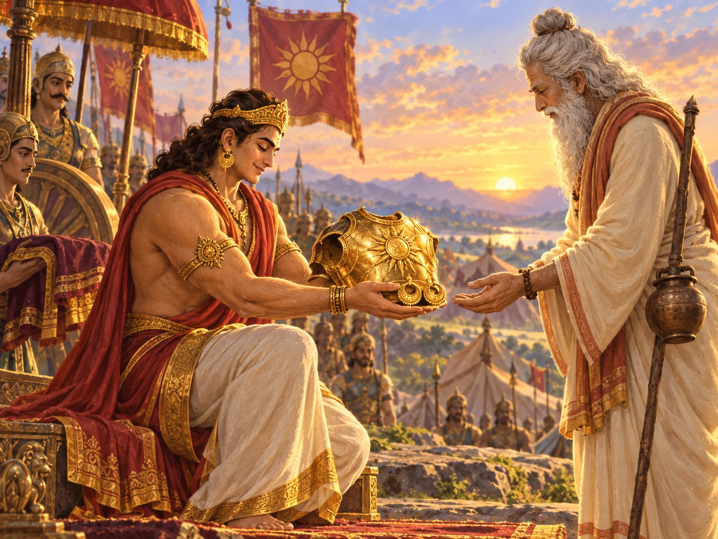 Karṇa Gives Away His Armour