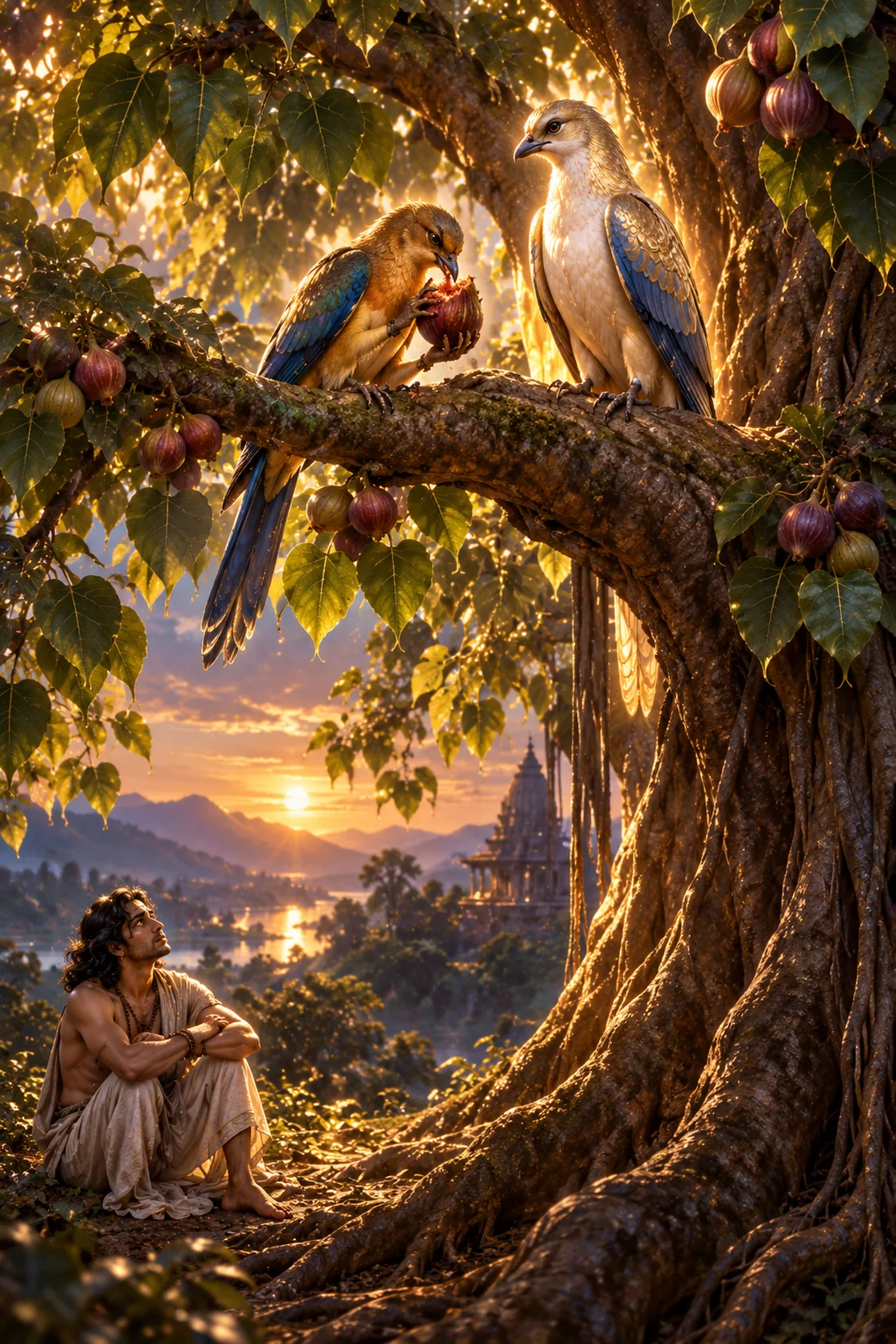 Illustration for Two Birds on One Tree
