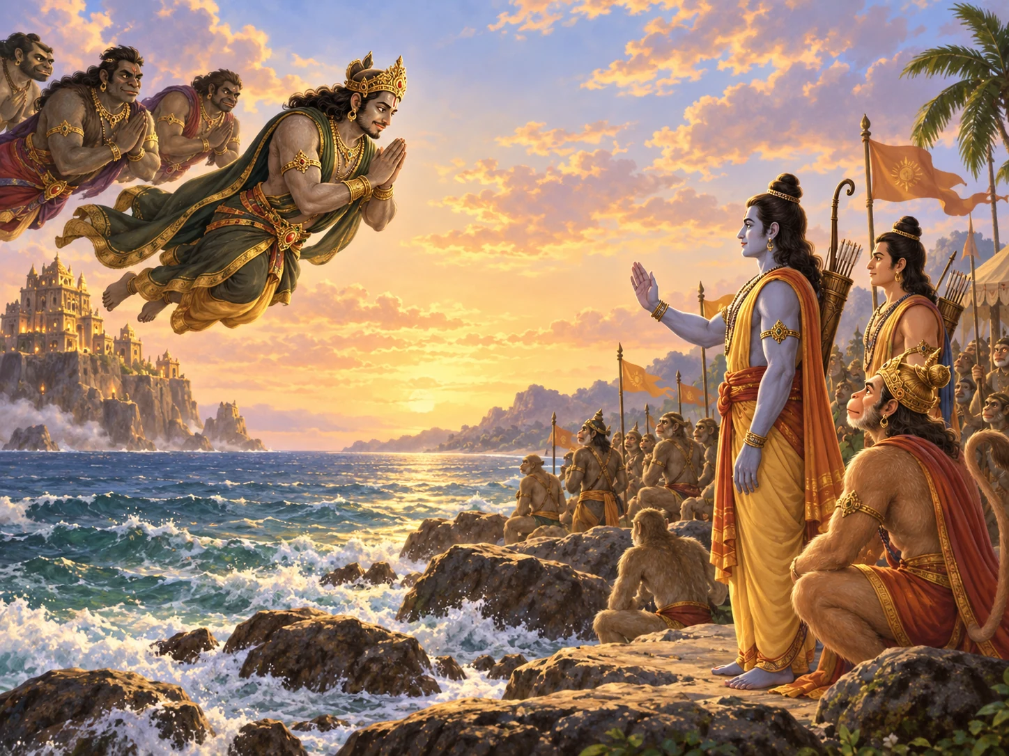Vibhīṣaṇa Comes Across the Sky